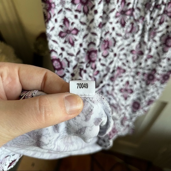 Loft Purple and White Floral Tie Waist Dress Size XS - Picture 8 of 9